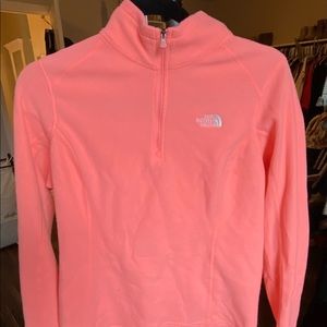 The North Face 1/4 zip fleece peachy color - Medium